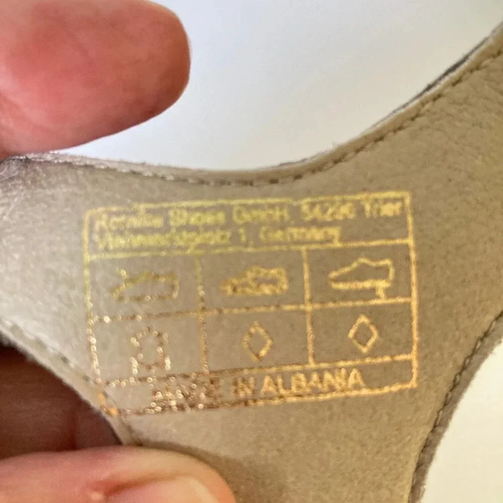 Romika Grey Gray Suede Leather Wedge Sandals, European‎ Size 41, Small Repair